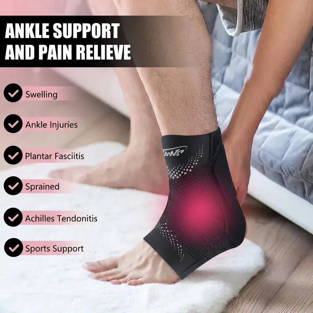 Breathable Adjustable Ankle Support Brace for Sports and Fitness Activities