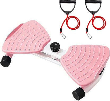 2-in-1 Waist Twister and Leg Step Trainer with Resistance Bands - Compact and Portable for Full-Body Low-Impact Workouts, Toning Legs, Glutes, and Core