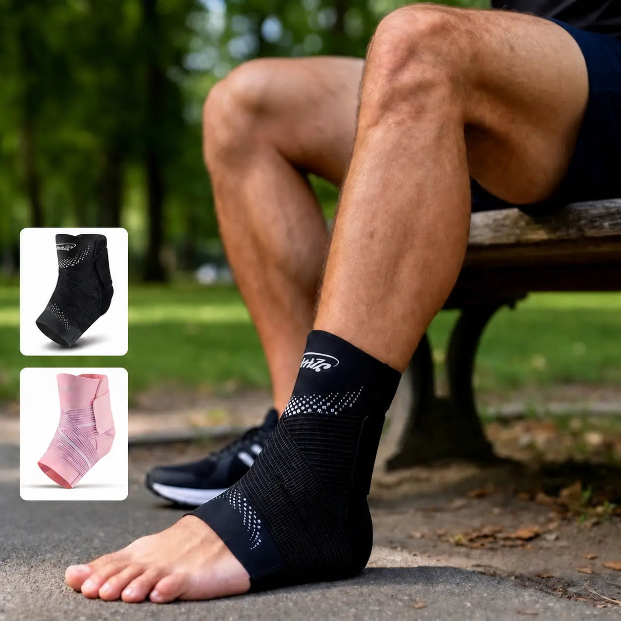 Breathable Adjustable Ankle Support Brace for Sports and Fitness Activities