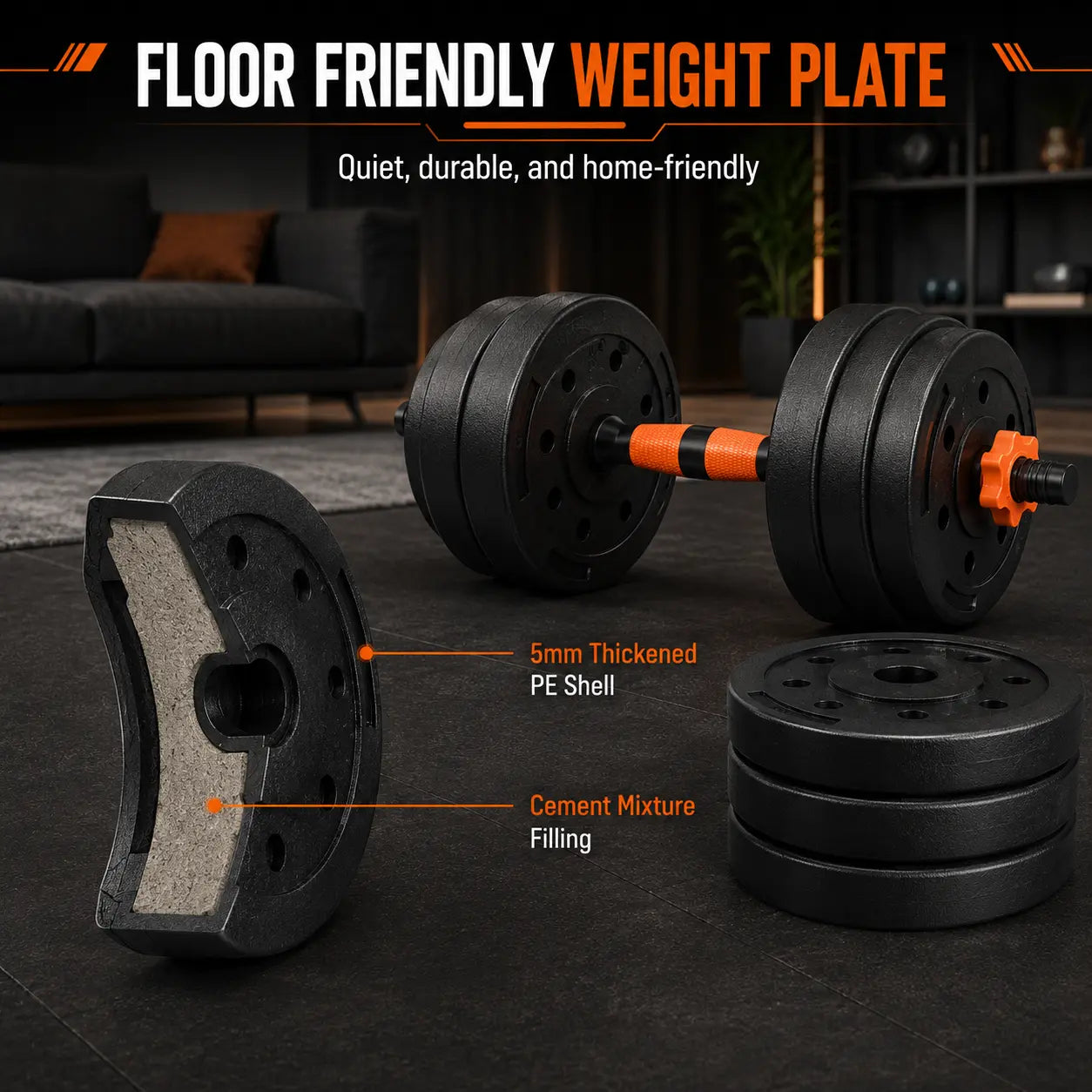 Adjustable Dumbbell Set, 22/44/66Lbs Free Weight Set Used as Dumbbell and Barbells, Pesas Para Ejercicios En Casa, Fitness Exercises for Home Gym Suitable for Men/Women