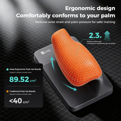 Ergonomic Push-Up Stands with Training Mat Set | Alleviates Wrist Discomfort | 3.6" Elevation | Enhanced Grip by 25% | Increased Capacity by 20% | Ideal for Home Gym Use