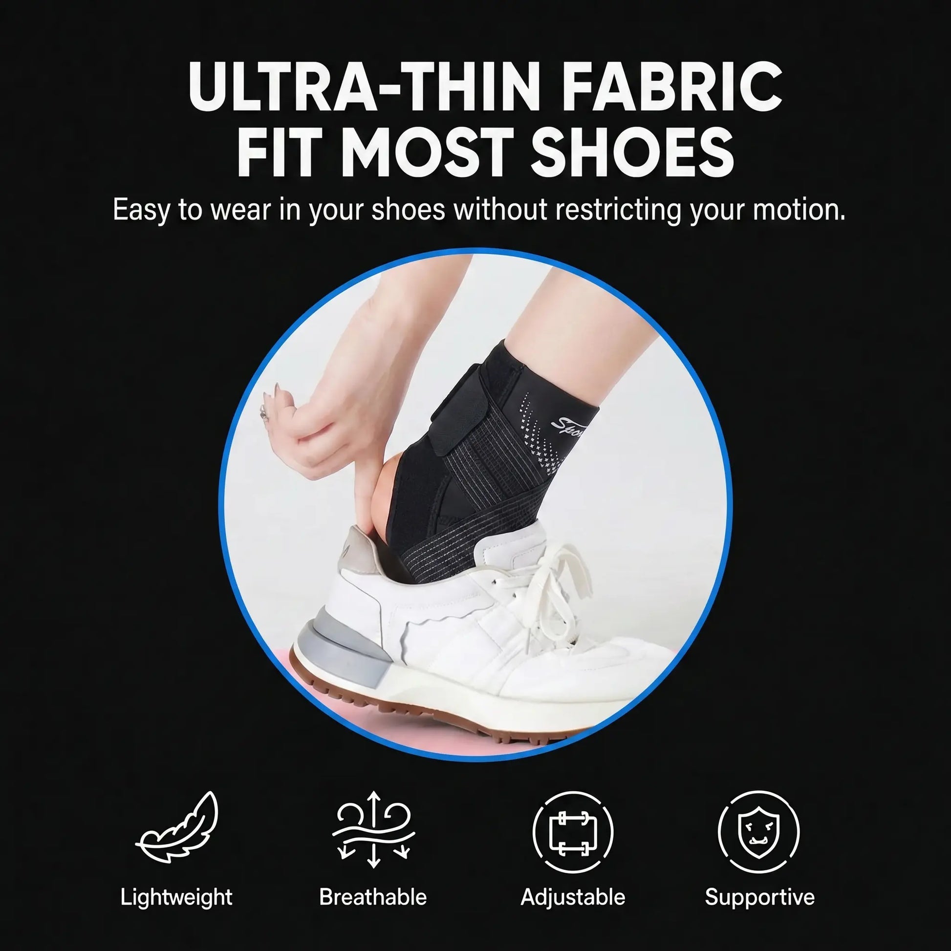 Breathable Adjustable Ankle Support Brace for Sports and Fitness Activities