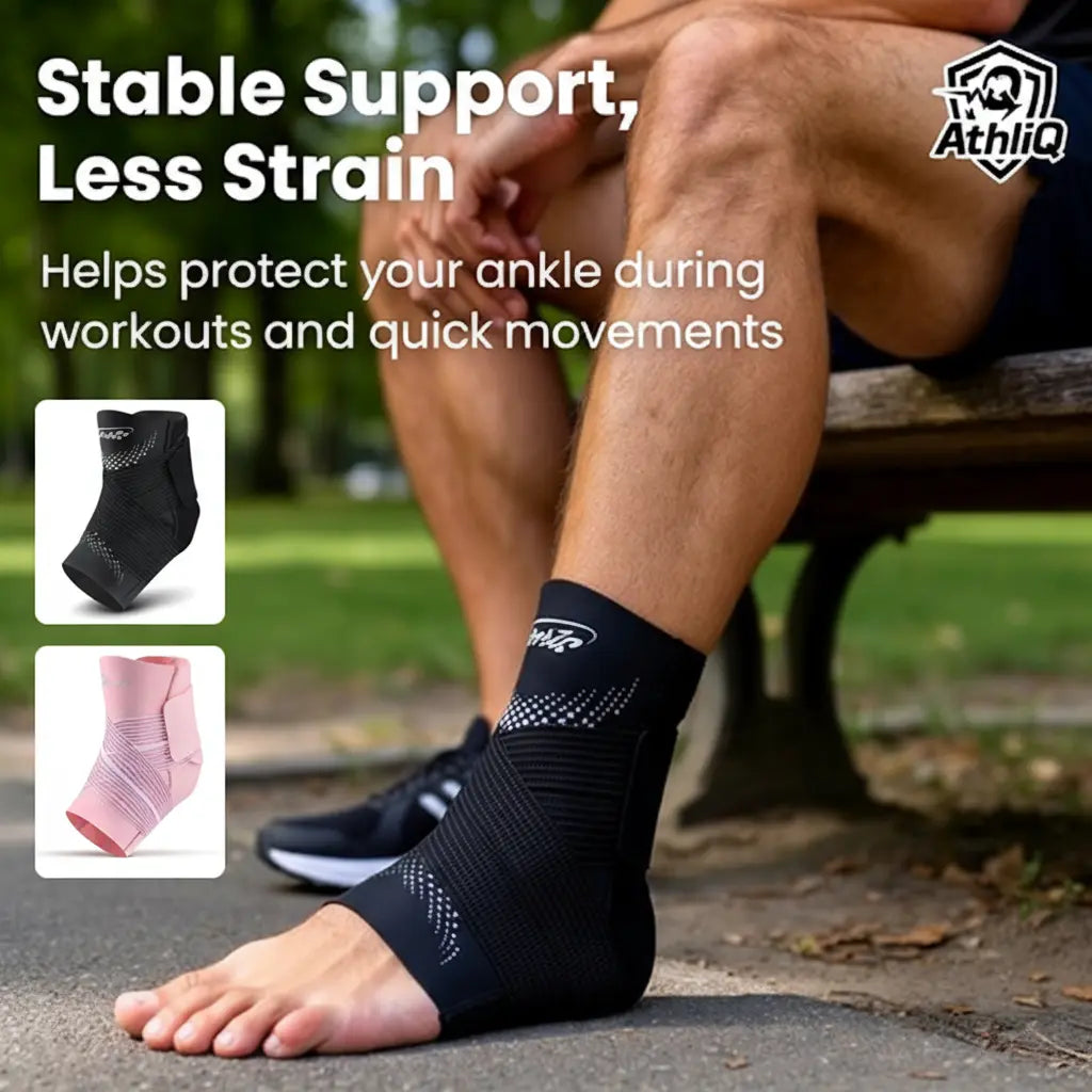 Breathable Adjustable Ankle Support Brace for Sports and Fitness Activities