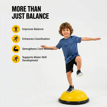 Origem Bosu Ball Balance Trainer Enhancing Balance, Focus, and Physical Coordination | Ideal for Family Fitness, Children'S Sensory Integration Training, and Youth Sports Conditioning.