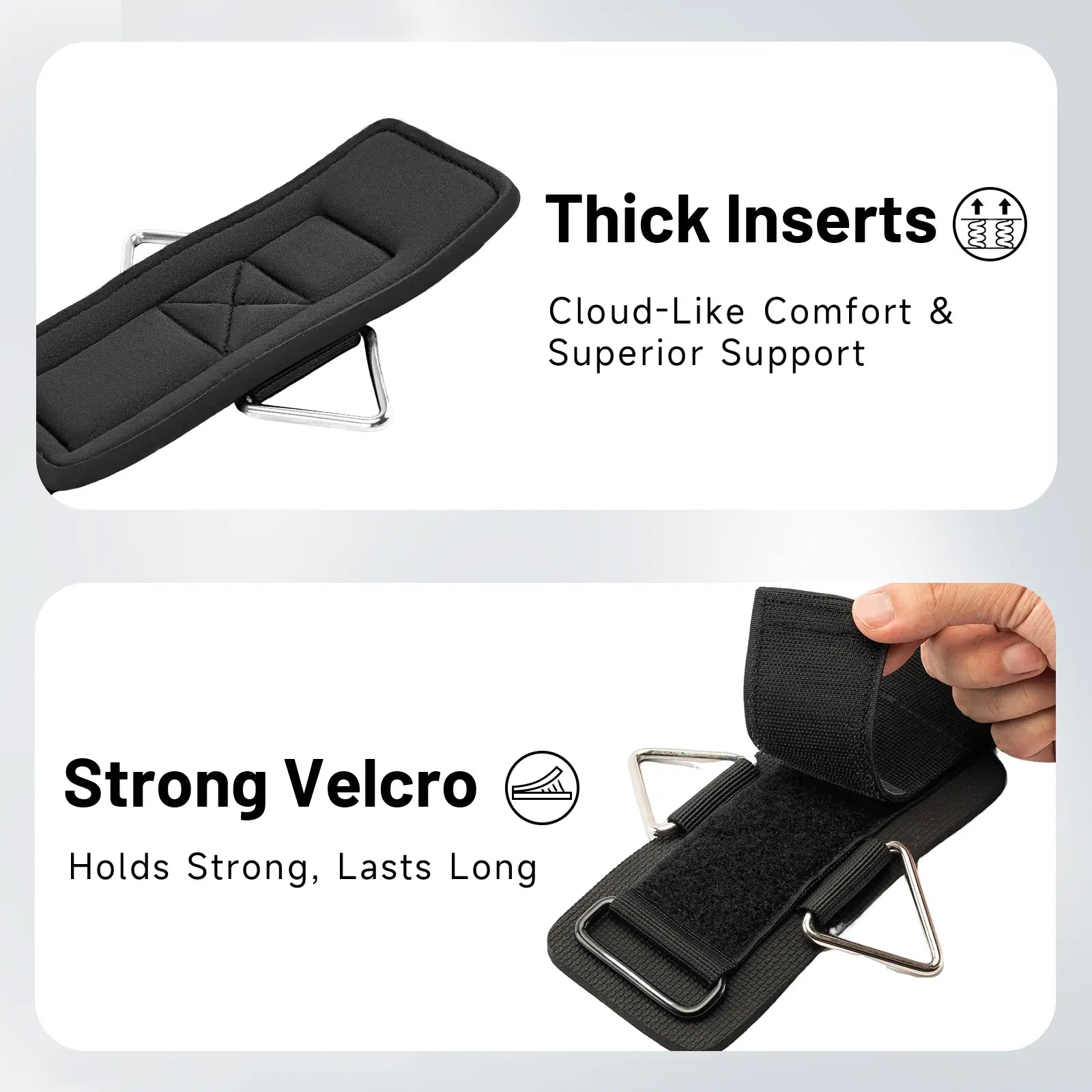 MOST GRIP Wrist Cuffs with D-Ring, Wrist Wraps for Weightlifting with Neoprene Padding, Wrist Straps for Cable Machines